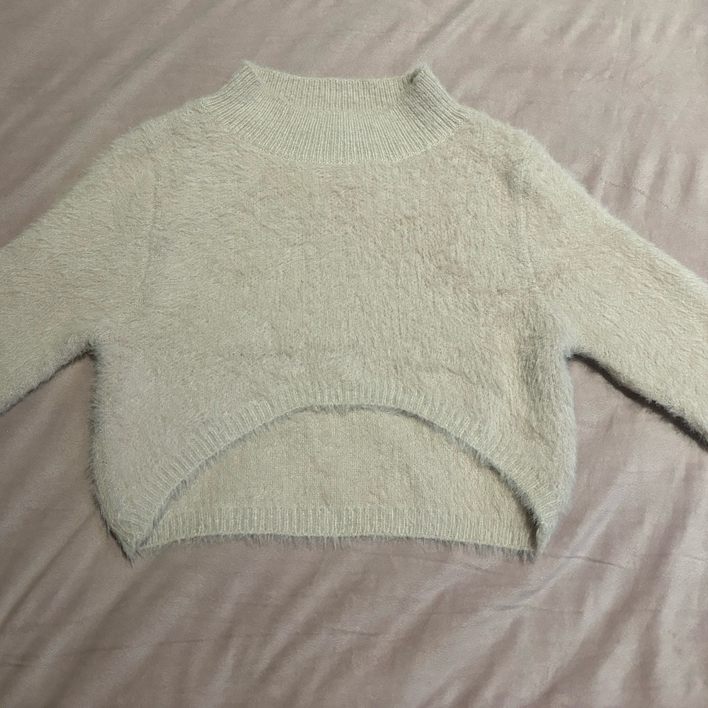 Fluffy Pink Cropped Sweater